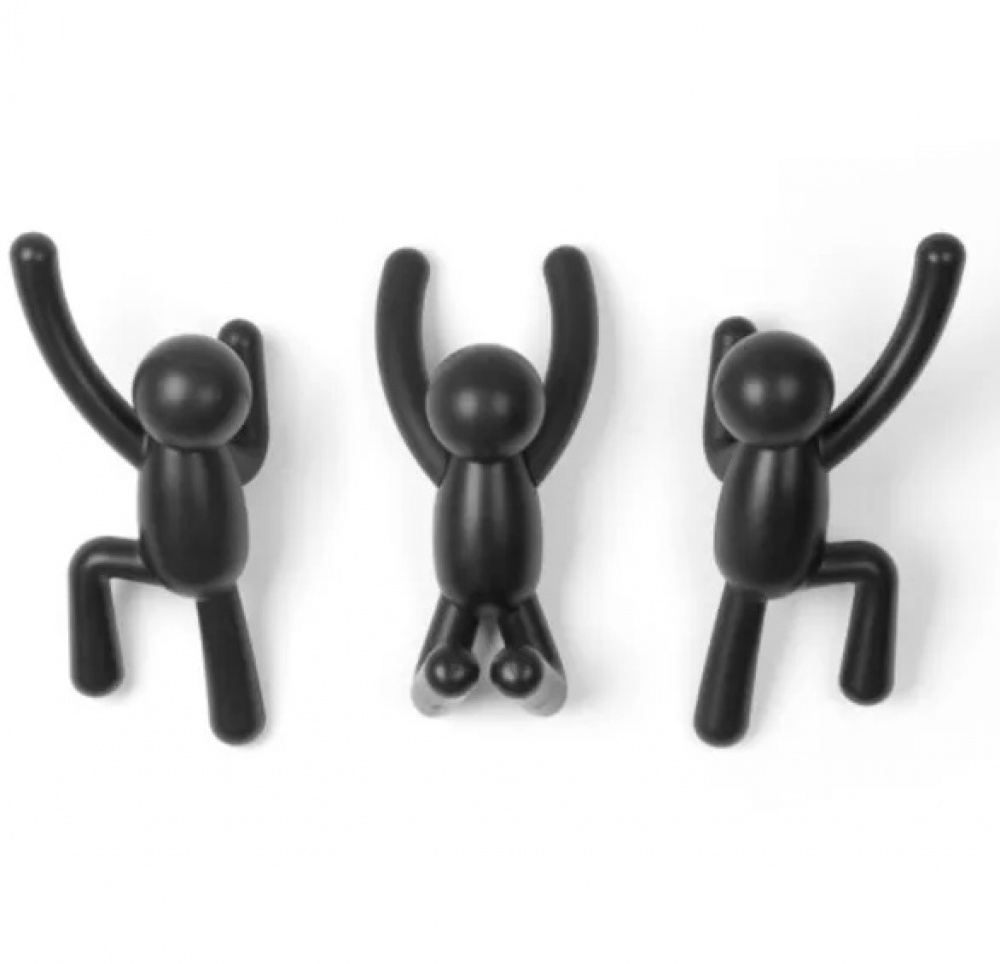 Wall Mounted Hooks, Decorative, Set of 3, UMBRA BUDDY HOOKS, Black in the group Storage / Hallway storage / Hooks and hangers at SmartaSaker.se (43243)