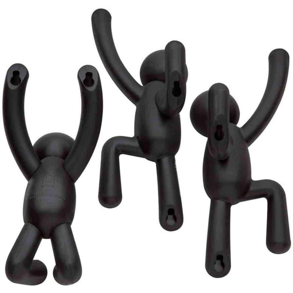 Wall Mounted Hooks, Decorative, Set of 3, UMBRA BUDDY HOOKS, Black in the group Storage / Hallway storage / Hooks and hangers at SmartaSaker.se (43243)