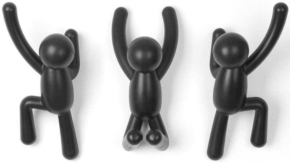 Wall Mounted Hooks, Decorative, Set of 3, UMBRA BUDDY HOOKS, Black in the group Storage / Hallway storage / Hooks and hangers at SmartaSaker.se (43243)