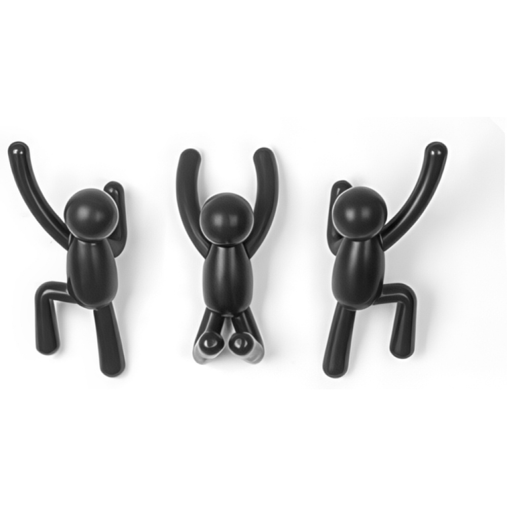 Wall Mounted Hooks, Decorative, Set of 3, UMBRA BUDDY HOOKS, Black in the group Storage / Hallway storage / Hooks and hangers at SmartaSaker.se (43243)
