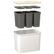 Recycling station with lid, 3 inserts, SMARTSTORE COLLECT, 76 L, 57 x 38 x H 42 cm