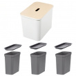 Recycling station with lid, 3 inserts, SMARTSTORE COLLECT, 76 L, 57 x 38 x H 42 cm