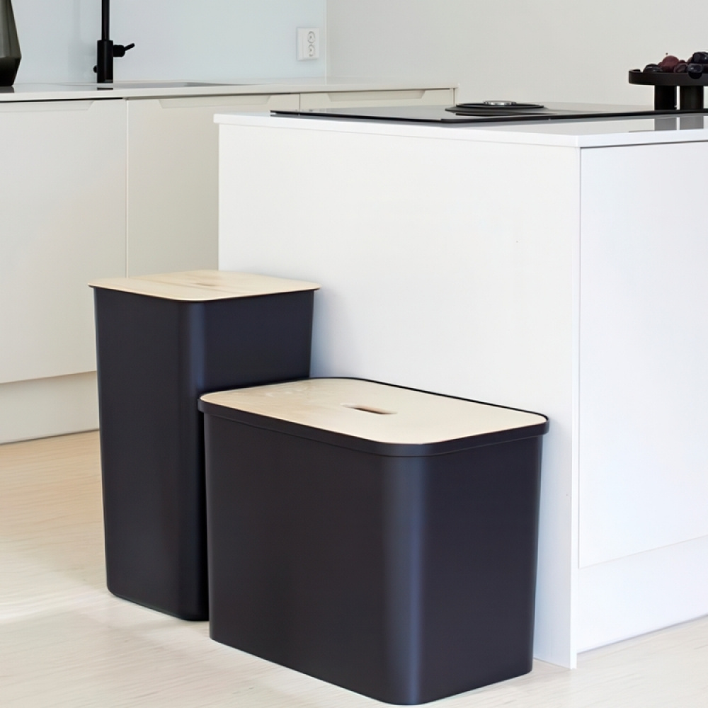 Recycling station with lid, 3 inserts, SMARTSTORE COLLECT, 76 L, 57 x 38 x H 42 cm in the group Storage / Cleaning and waste sorting / Waste sorting at SmartaSaker.se (43252)