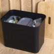 Recycling station with lid, 3 inserts, SMARTSTORE COLLECT, 76 L, 57 x 38 x H 42 cm