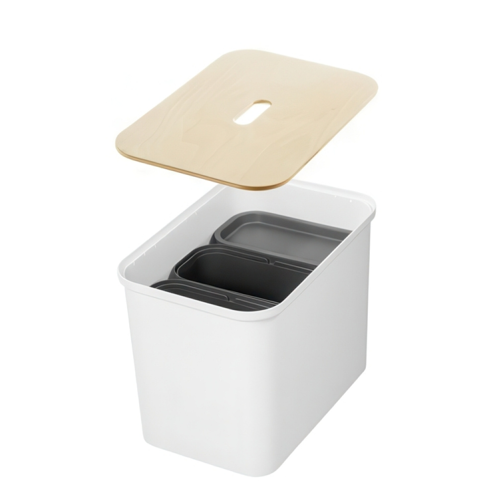 Recycling station with lid, 3 inserts, SMARTSTORE COLLECT, 76 L, 57 x 38 x H 42 cm in the group Storage / Cleaning and waste sorting / Waste sorting at SmartaSaker.se (43252)