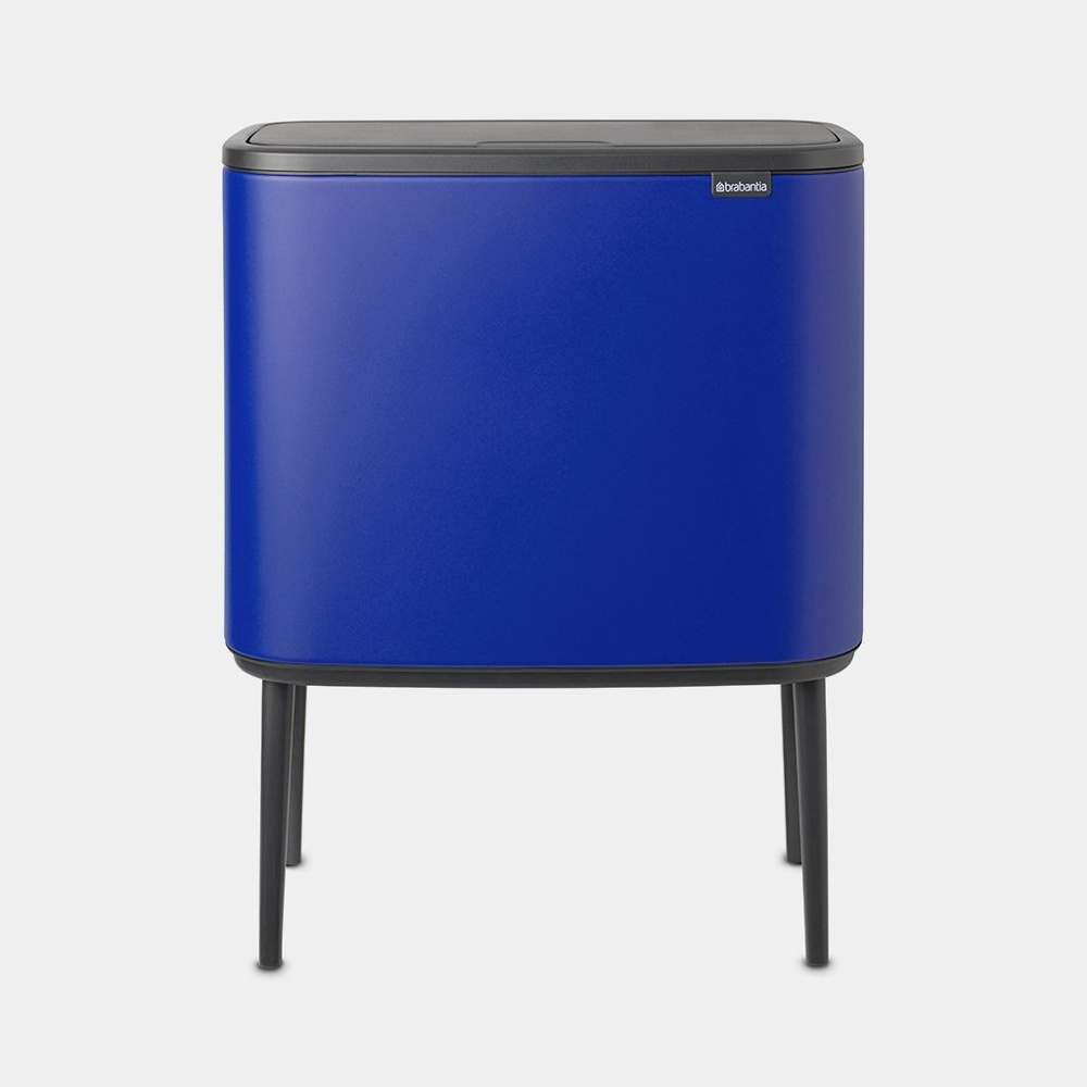 Recycling station on legs, 2 inserts, BRABANTIA BO TOUCH 23 + 11 L, Mineral Powerful Blue in the group Storage / Travel storage at SmartaSaker.se (43253-mineral-powerful-b)