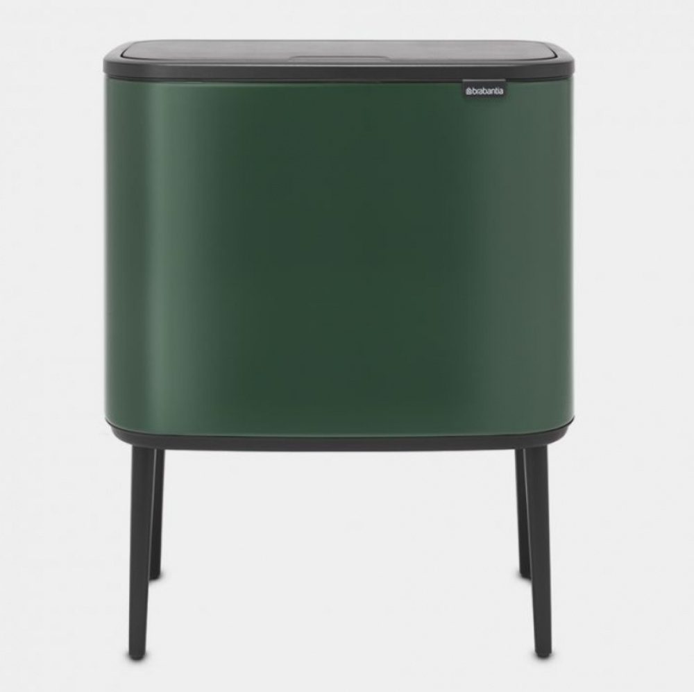 Recycling station on legs, 2 inserts, BRABANTIA BO TOUCH 23 + 11 L, Pine Green in the group Storage / Cleaning and waste sorting / Waste sorting at SmartaSaker.se (43254)