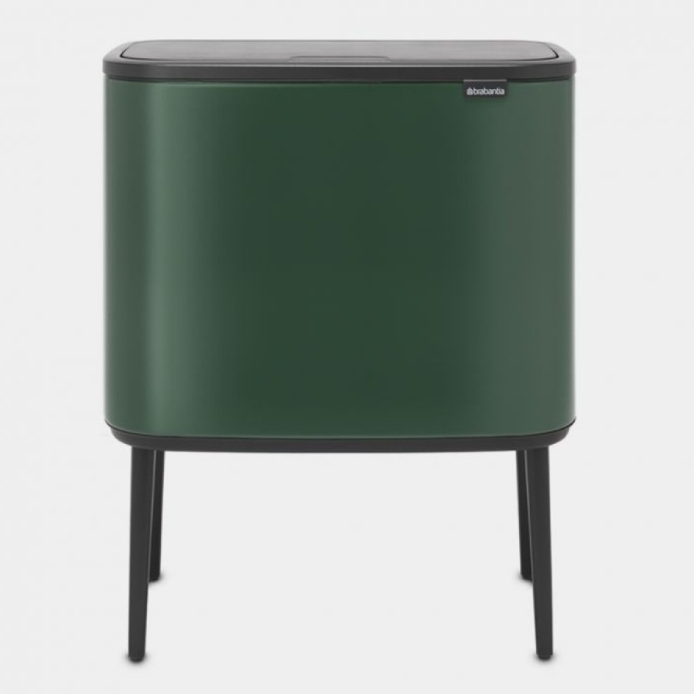 Recycling station on legs, 2 inserts, BRABANTIA BO TOUCH 23 + 11 L, Pine Green in the group Storage / Cleaning and waste sorting / Waste sorting at SmartaSaker.se (43254)