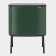 Recycling station on legs, 2 inserts, BRABANTIA BO TOUCH 23 + 11 L, Pine Green Recycling station on legs, 2 inserts, BRABANTIA BO TOUCH 23 + 11 L, Pine Green