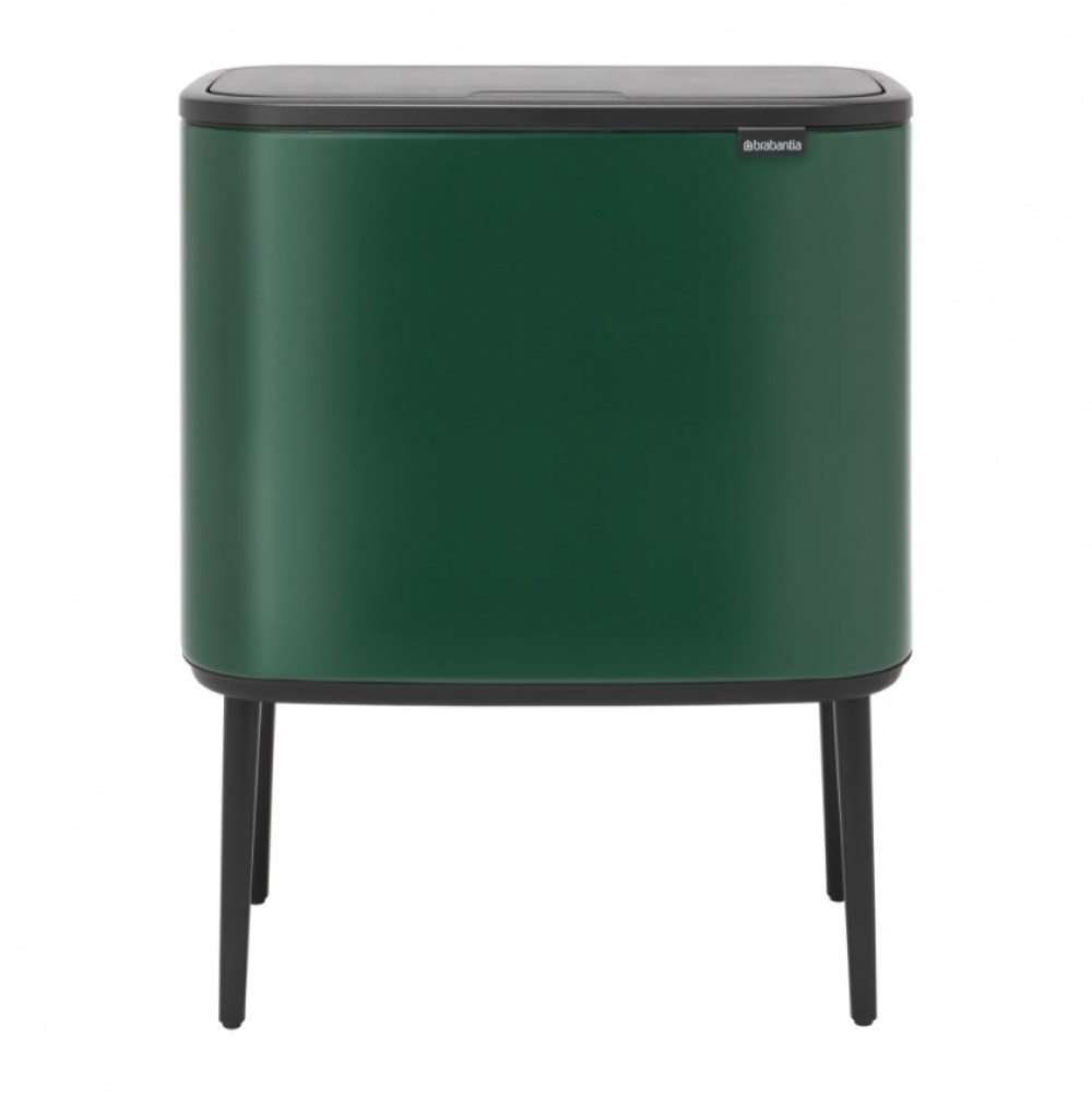 Recycling station on legs, 2 inserts, BRABANTIA BO TOUCH 23 + 11 L, Pine Green in the group Storage / Cleaning and waste sorting / Waste sorting at SmartaSaker.se (43254)