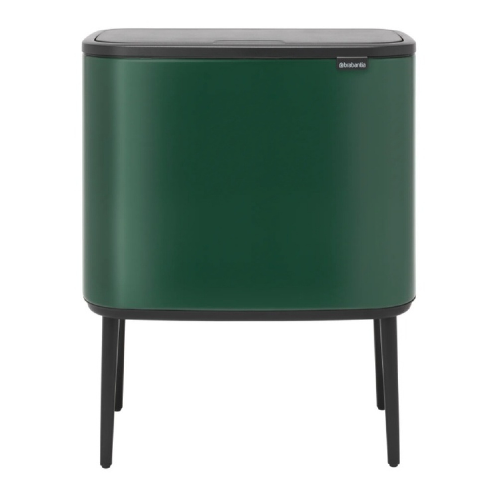 Recycling station on legs, 2 inserts, BRABANTIA BO TOUCH 23 + 11 L, Pine Green in the group Storage / Cleaning and waste sorting / Waste sorting at SmartaSaker.se (43254)