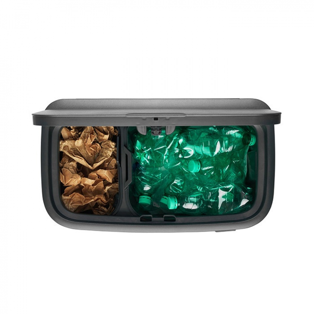 Recycling station on legs, 2 inserts, BRABANTIA BO TOUCH 23 + 11 L, Pine Green in the group Storage / Cleaning and waste sorting / Waste sorting at SmartaSaker.se (43254)