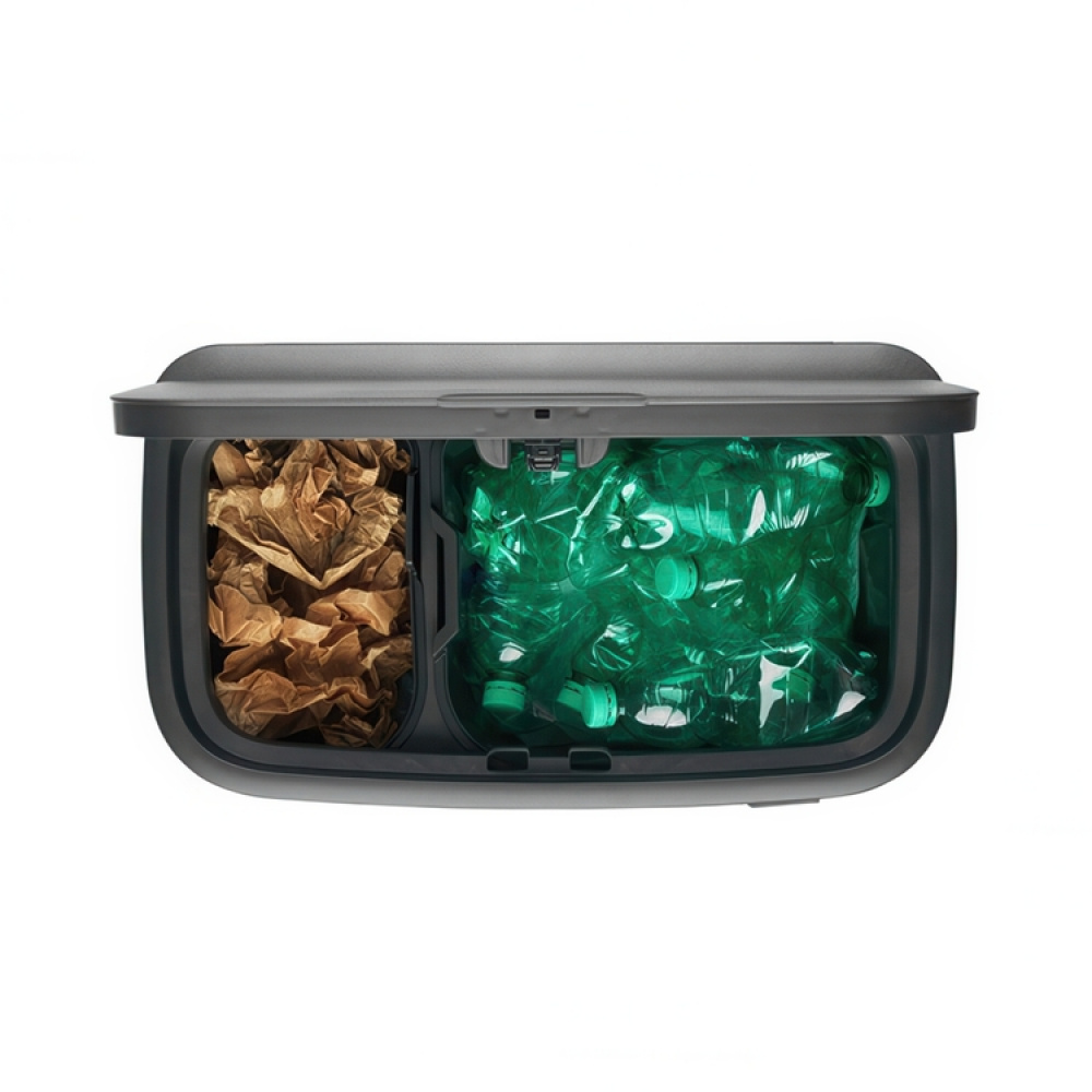Recycling station on legs, 2 inserts, BRABANTIA BO TOUCH 23 + 11 L, Pine Green in the group Storage / Cleaning and waste sorting / Waste sorting at SmartaSaker.se (43254)