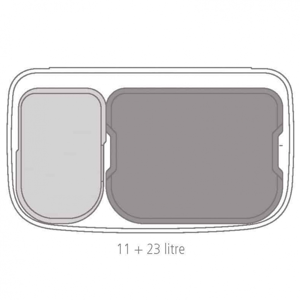 Recycling station on legs, 2 inserts, BRABANTIA BO TOUCH, 23 + 11 L, Black in the group Storage / Cleaning and waste sorting / Waste sorting at SmartaSaker.se (43255)