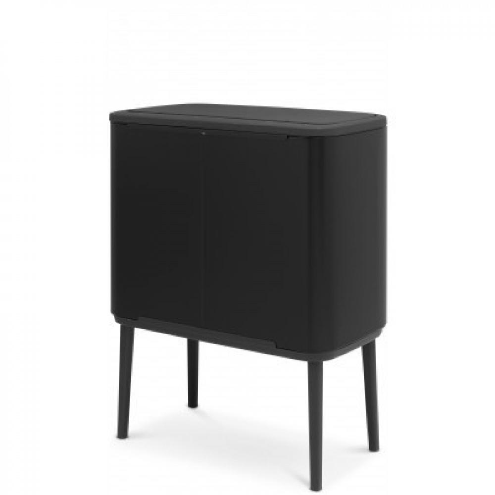 Recycling station on legs, 2 inserts, BRABANTIA BO TOUCH, 23 + 11 L, Black in the group Storage / Cleaning and waste sorting / Waste sorting at SmartaSaker.se (43255)