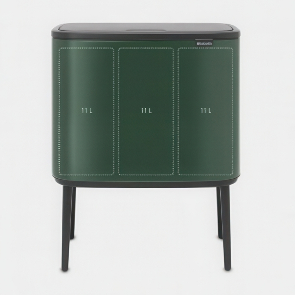 Recycling station on legs, 3 inserts, BRABANTIA BO TOUCH 3 x 11 L in the group Storage / Cleaning and waste sorting / Waste sorting at SmartaSaker.se (43256)