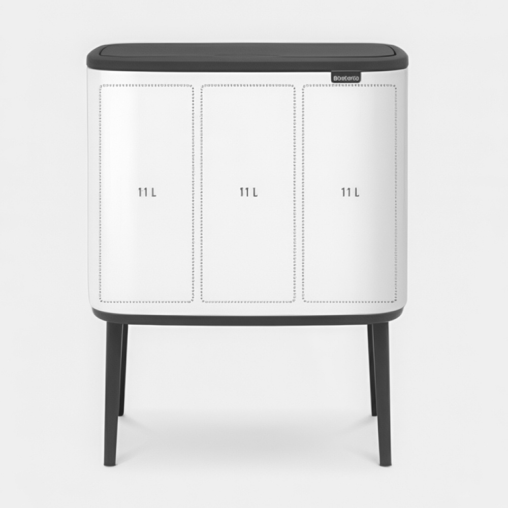 Recycling station on legs, 3 inserts, BRABANTIA BO TOUCH 3 x 11 L in the group Storage / Cleaning and waste sorting / Waste sorting at SmartaSaker.se (43256)