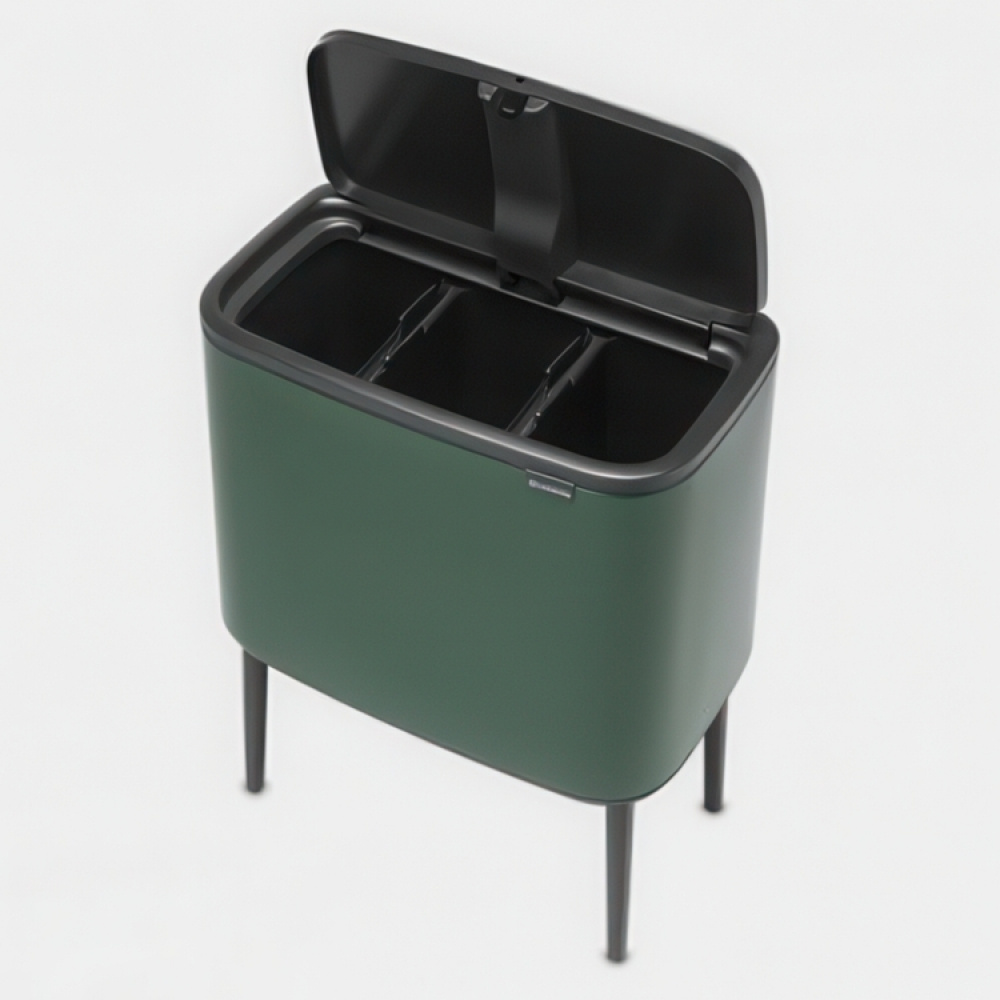 Recycling station on legs, 3 inserts, BRABANTIA BO TOUCH 3 x 11 L in the group Storage / Cleaning and waste sorting / Waste sorting at SmartaSaker.se (43256)
