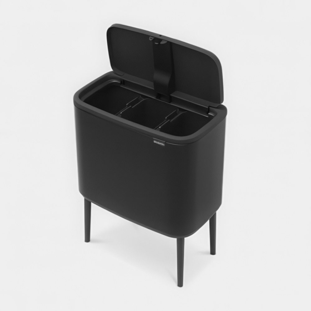 Recycling station on legs, 3 inserts, BRABANTIA BO TOUCH 3 x 11 L in the group Storage / Cleaning and waste sorting / Waste sorting at SmartaSaker.se (43256)