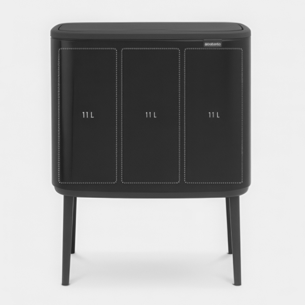 Recycling station on legs, 3 inserts, BRABANTIA BO TOUCH 3 x 11 L in the group Storage / Cleaning and waste sorting / Waste sorting at SmartaSaker.se (43256)