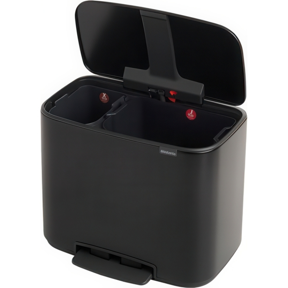 Recycling station, 2 inserts, BRABANTIA BO PEDAL BIN 23 + 11 L in the group Storage / Cleaning and waste sorting / Waste sorting at SmartaSaker.se (43257)