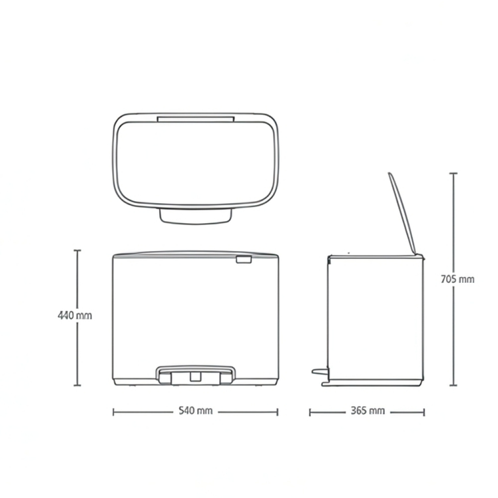 Recycling station, 2 inserts, BRABANTIA BO PEDAL BIN 23 + 11 L in the group Storage / Cleaning and waste sorting / Waste sorting at SmartaSaker.se (43257)