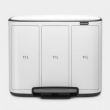 Recycling station, 3 inserts, BRABANTIA BO PEDAL BIN 3 x 11 L