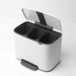 Recycling station, 3 inserts, BRABANTIA BO PEDAL BIN 3 x 11 L