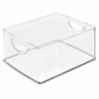 Storage Box with handels, RPET CABINET BIN, 25,4 x 20,3 x H 12,7 cm, Transparent