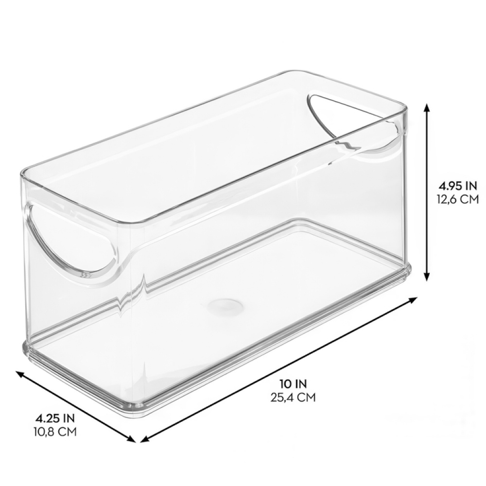 Storage Box in clear plastic, RPET CABINET BIN, 25,4 x 10,8 x H 12,7 cm, Transparent in the group Storage / Kitchen storage / Storage jars at SmartaSaker.se (43266)